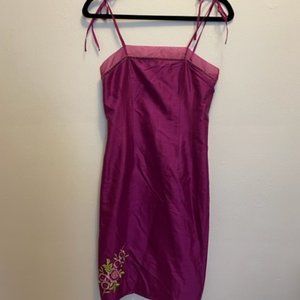 NWOT stunning fuschia Lily Pulitzer silk shantung spaghetti strap sundress
